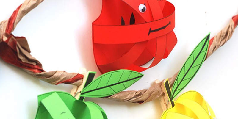 کاردستی سیب با کاغذ رنگی