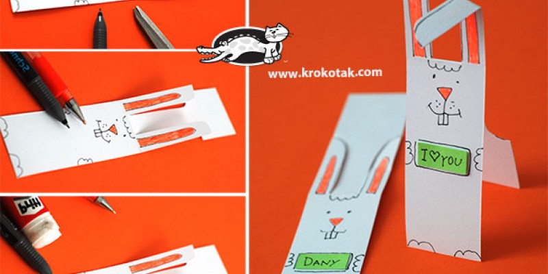 کاردستی کودک: بوک مارک (نشان کتاب) خرگوشی