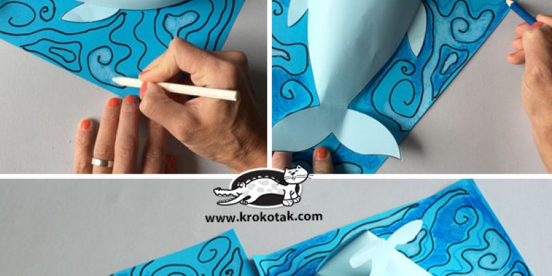کاردستی کودک: ساخت نهنگ و دریای کاغذی