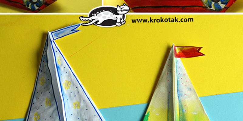 کاردستی کودک: ساخت یک قایق ساده با کاغذ و آب رنگ