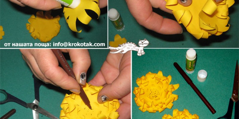 کاردستی ساخت گل های رنگارنگ با کاغذهای رنگی
